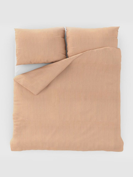 Kvalitex Französisches Krepp-Bettwäsche 240x200, 70x90cm lachs Qualitex