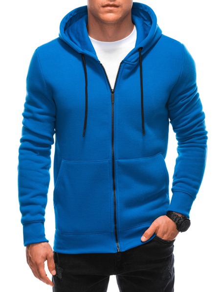 Edoti Blaue Herren-Sweatjacke mit Kapuze und Reißverschluss Edoti