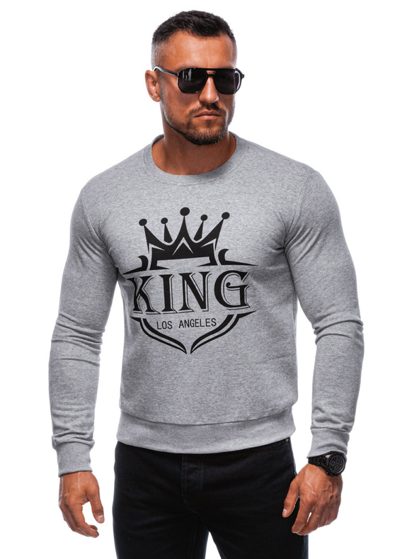 Edoti EDOTI Herren-Kapuzensweatshirt, grau