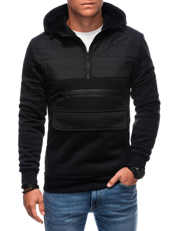 Edoti EDOTI Herren-Kapuzenpullover, schwarz