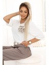 numoco Bequeme Bluse mit Blumenapplikation auf der Schulter Numoco