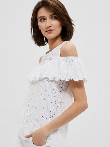 Moodo Weiß Damen Bluse Moodo