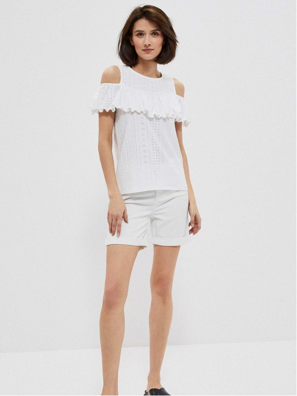 Moodo Weiß Damen Bluse Moodo