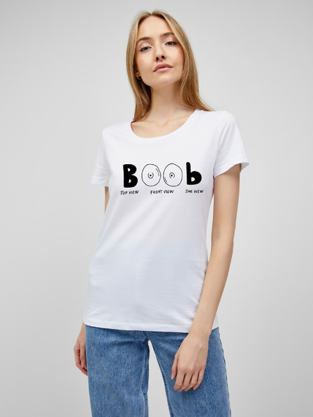 ZOOT.Original Weißes Damen T-Shirt mit ZOOT.Original Aufdruck Boob
