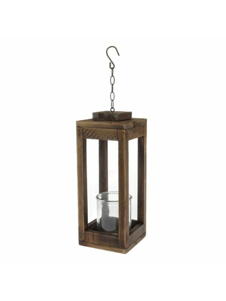 Casa de Engel Holzkerzenhalter mit Glas, natur, 0/8