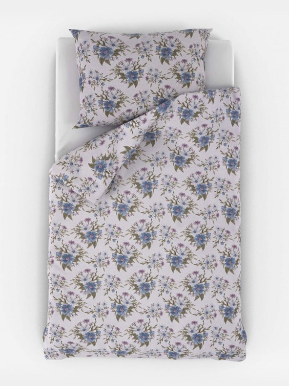 Kvalitex Baumwollbettwäsche PROVENCE COLLECTION 140x200, 70x90cm ELISA blau