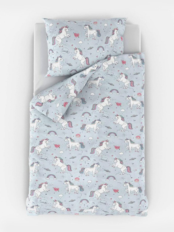 Kvalitex Baumwollbettwäsche Unicorn grau