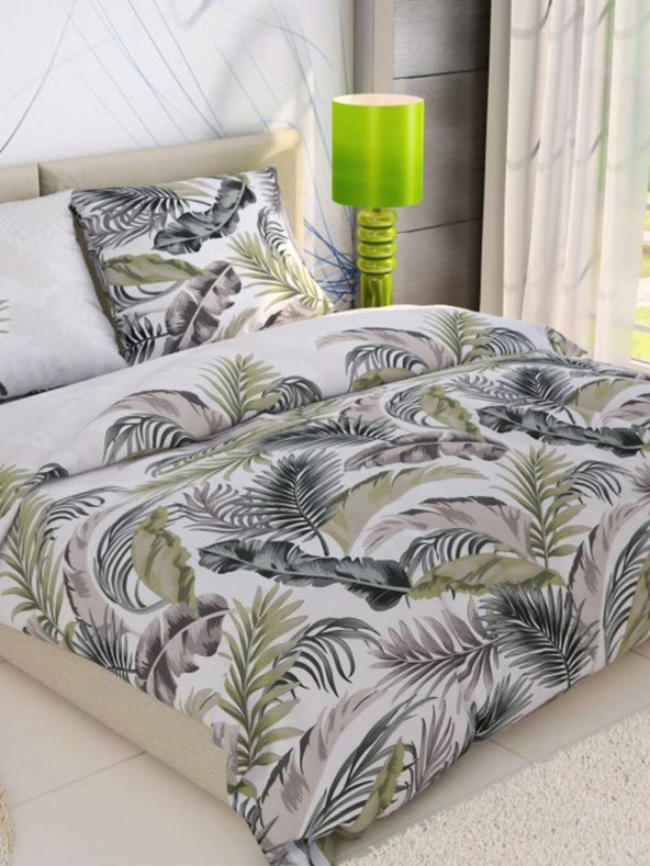 Kvalitex Französische Baumwollbettwäsche DELUX 240x200, 70x90cm PALMA weiß