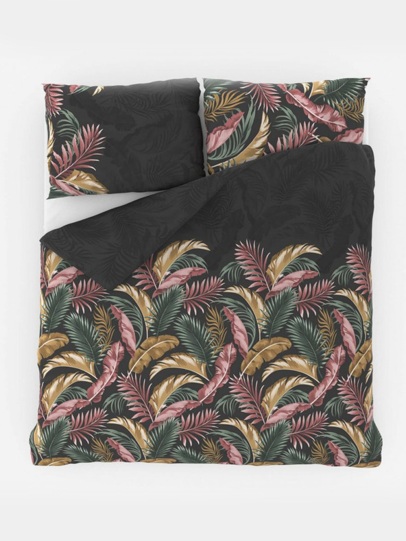 Kvalitex Französische Baumwollbettwäsche DELUX 220x200, 70x90cm PALMA grau