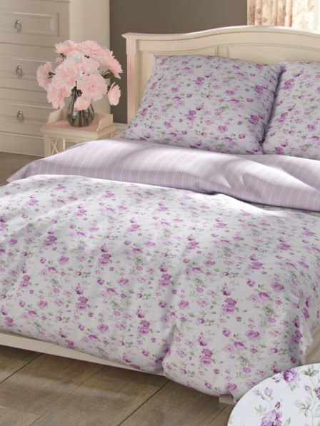 Kvalitex Französische Baumwollbettwäsche PROVENCE COLLECTION 240x200, 70x90cm VIENTO rosa