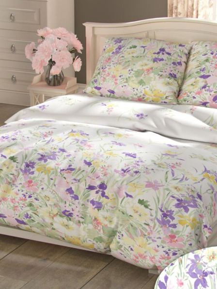 Kvalitex Französische Baumwollbettwäsche PROVENCE COLLECTION 200x200, 70x90cm ISABEL lila