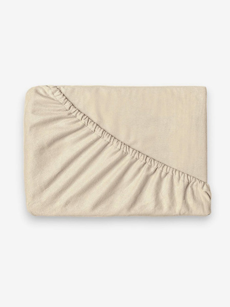 Kvalitex Flanell-Stretchbettlaken 100x200cm hellbeige