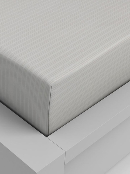 Kvalitex Baumwoll-Spannbettlaken 100x200cm beige gestreift Kvalitex