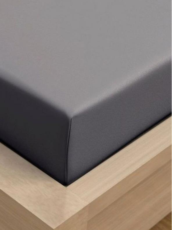 Kvalitex Jersey Laken mit Lycra Einzelbett 90x200cm dunkelgrau Kvalitex