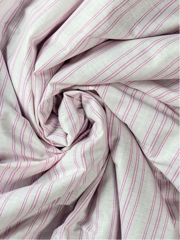 Kvalitex Baumwoll-Spannbettlaken 180x200cm rosa gestreift Kvalitex
