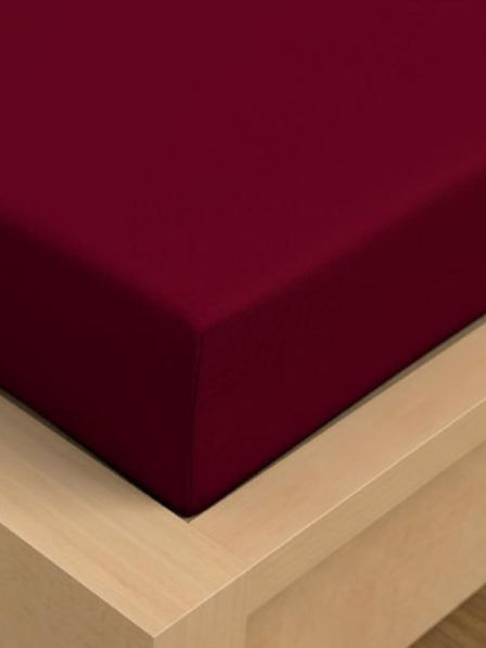 Kvalitex Jersey-Spannbettlaken mit Lycra 220x200cm weinrot Kvalitex
