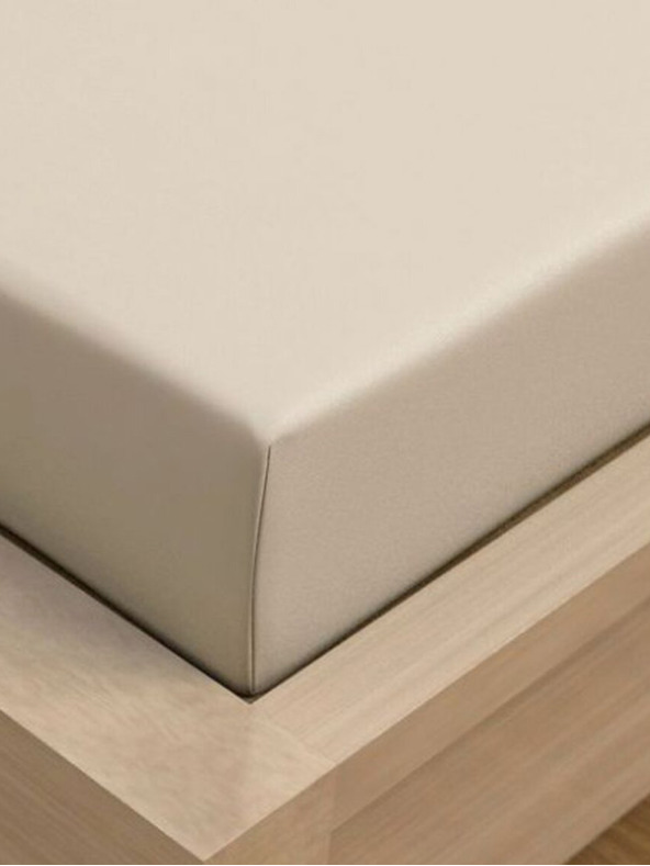 Kvalitex Jersey Einzelbettlaken mit Lycra 140x200cm hellbeige Kvalitex