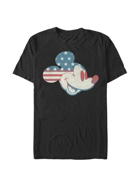 ZOOT.Fan Schwarzes Herren T-Shirt Disney Mickey Americana Flag Fill