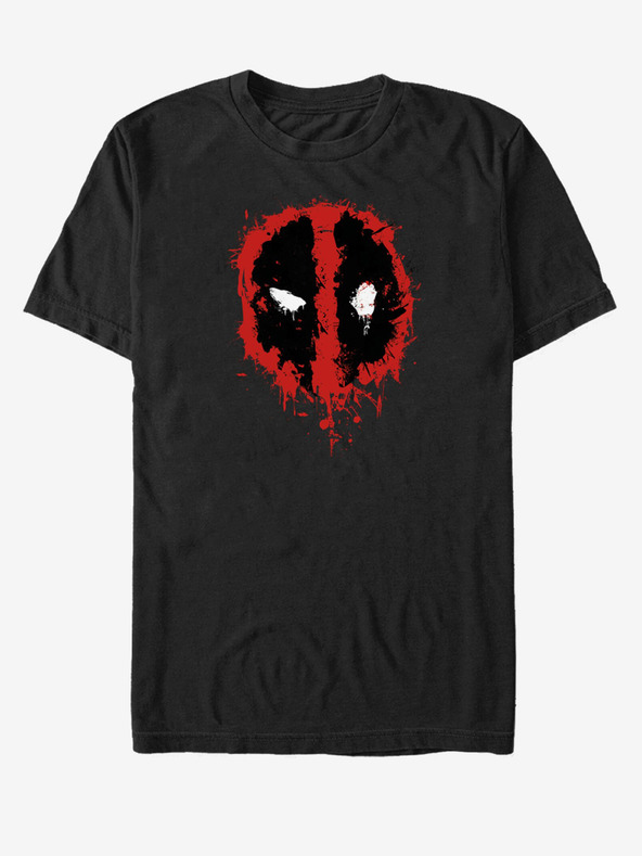 ZOOT.Fan Schwarzes Unisex-T-Shirt Marvel Deadpool Splatter Icon