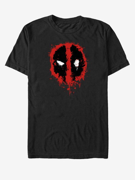 ZOOT.Fan Schwarzes Unisex-T-Shirt Marvel Deadpool Splatter Icon