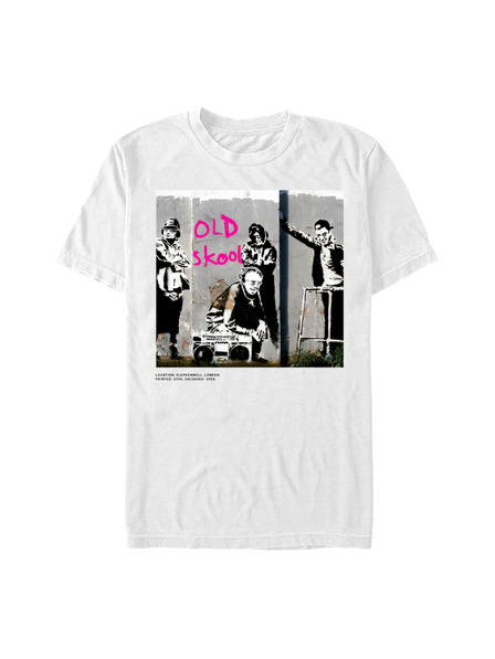 ZOOT.Fan Weißes T-shirt Banksy (Brandalised) Old Skool