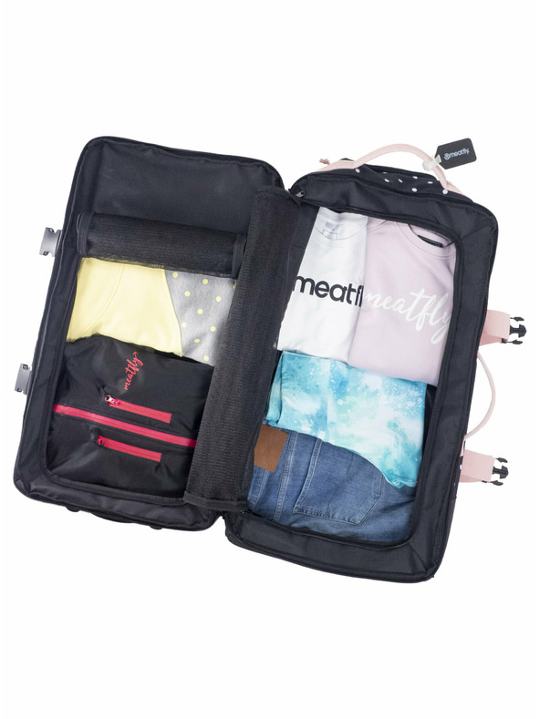 Meatfly Meatfly Koffer Contin White Dot / Powder Pink | Schwarz | Volumen 100 L