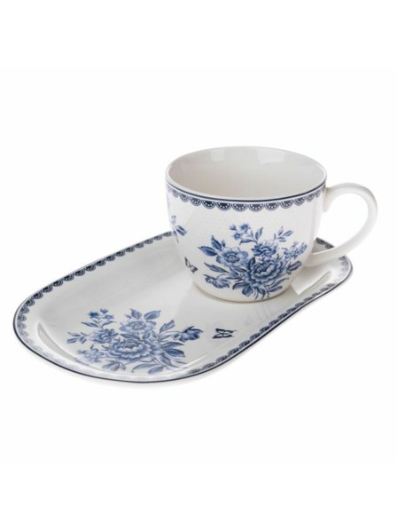 Casa de Engel Porzellanbecher mit Tablett, 445ml, 6/18
