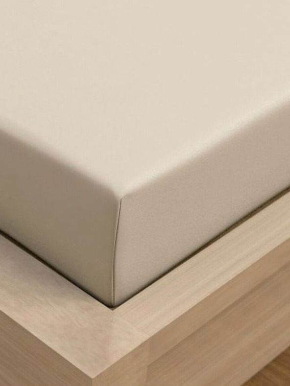 Kvalitex Jersey Bettlaken mit Lycra 120x200cm hellbeige