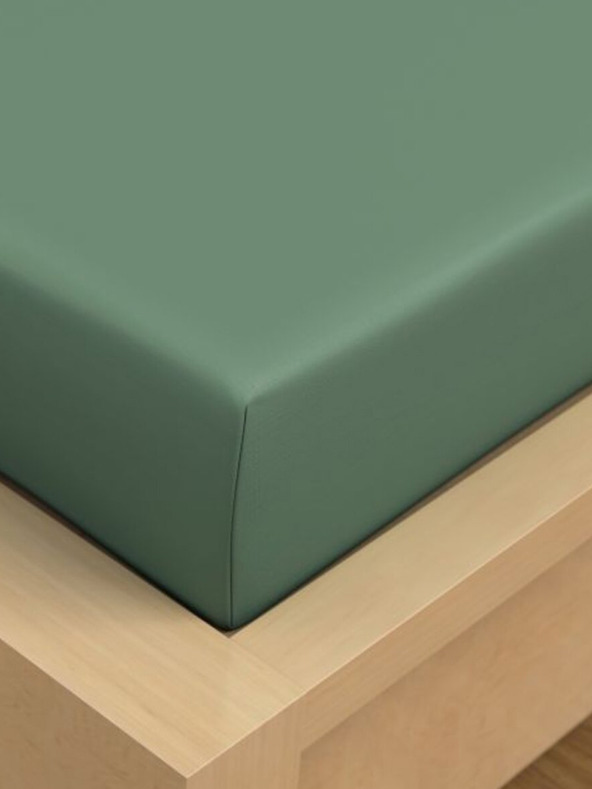 Kvalitex Baumwoll-Spannbettlaken 90x200cm grün Kvalitex