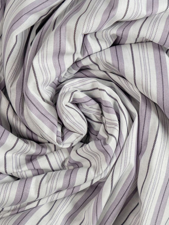 Kvalitex Baumwoll-Spannbettlaken 140x200cm lila gestreift Kvalitex