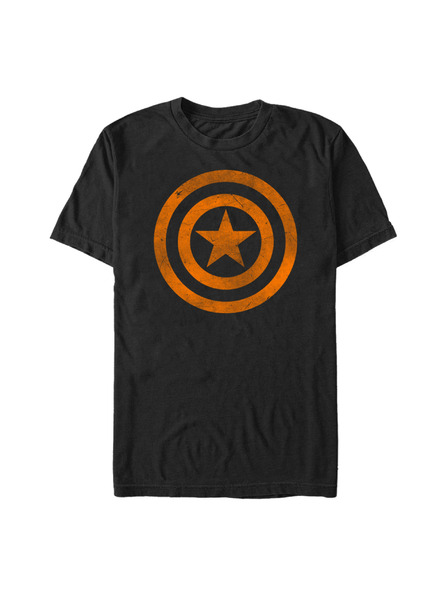 ZOOT.Fan Schwarzes Herren T-Shirt Marvel Capn Orange