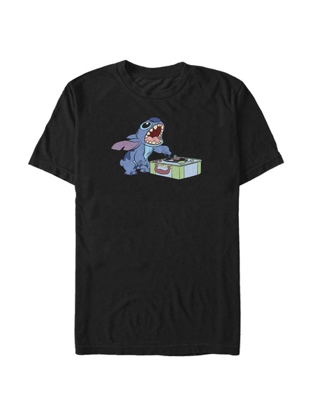 ZOOT.Fan Schwarzes Herren Disney DJ Stitch T-Shirt