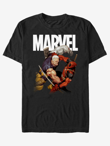 ZOOT.Fan Schwarzes Unisex-T-Shirt ZOOT.Fan Marvel Deadpool Fight