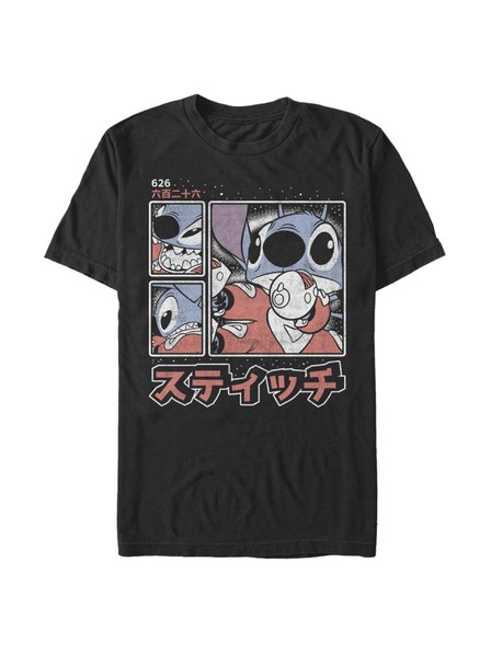 ZOOT.Fan Schwarzes Herren Disney Classics Stitch Kanji T-Shirt
