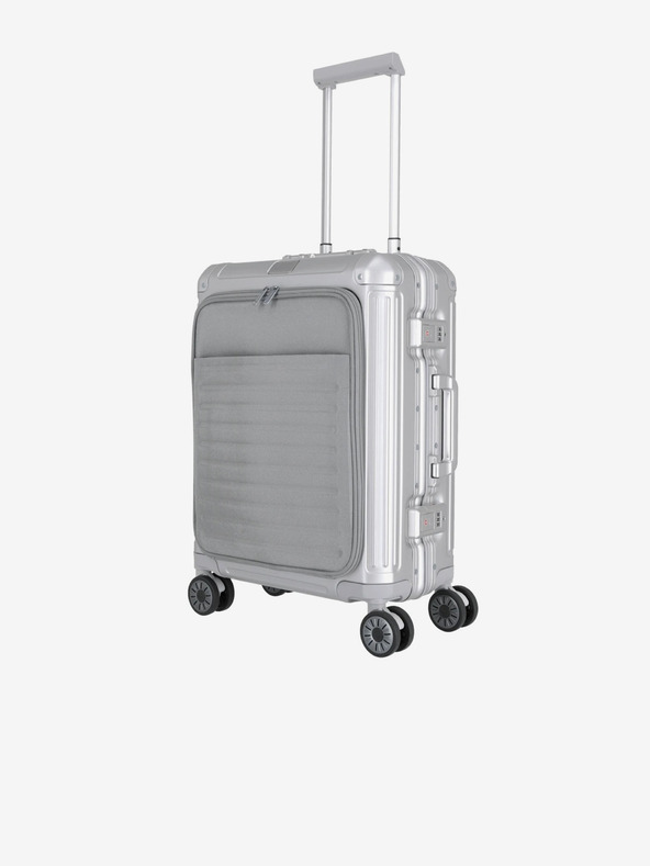 Travelite Travelite Next 4w S Fronttasche Silber Reisekoffer