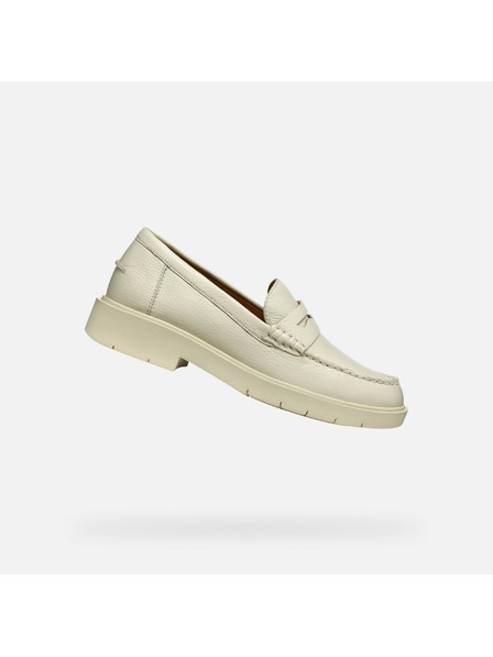 Geox Cremefarbene Damen-Mokassins Geox Spherica EC1