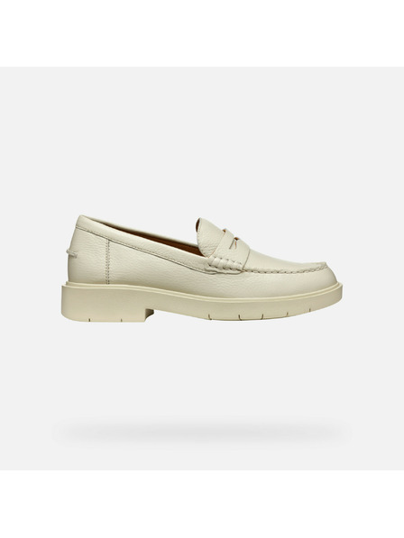 Geox Cremefarbene Damen-Mokassins Geox Spherica EC1