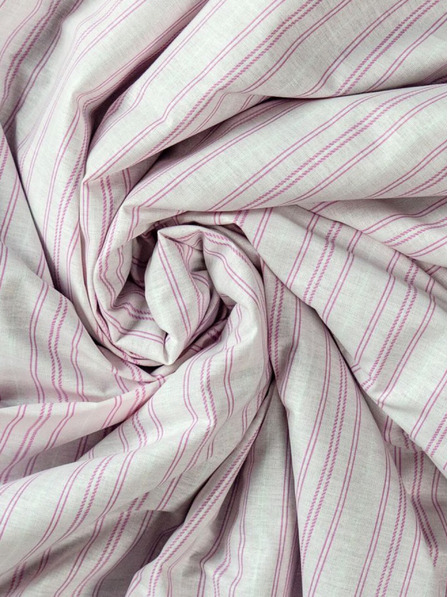 Kvalitex Baumwoll-Spannbettlaken 120x200cm rosa gestreift Qualitex