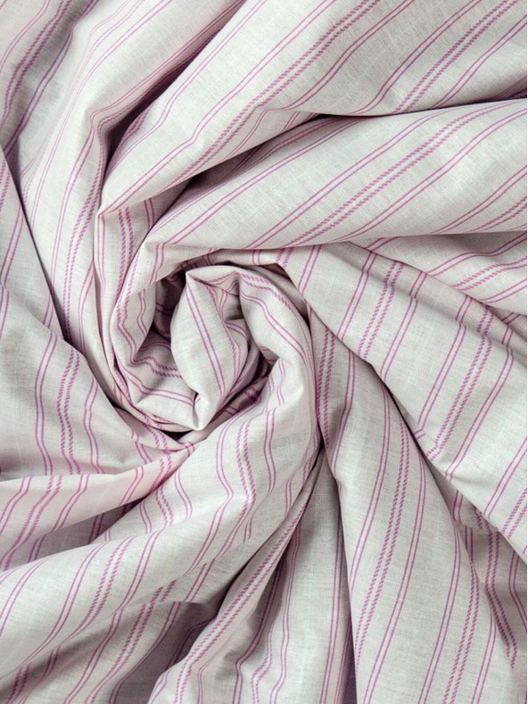 Kvalitex Baumwoll-Spannbettlaken 120x200cm rosa gestreift Qualitex