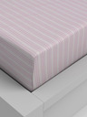 Kvalitex Baumwoll-Spannbettlaken 220x200cm rosa gestreift Qualitex