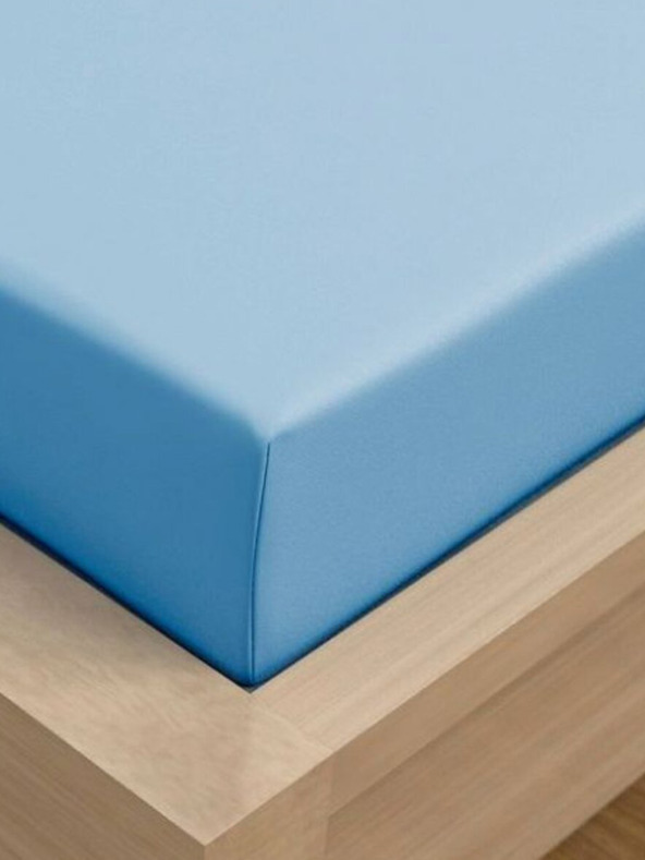 Kvalitex Jersey Bettlaken mit Lycra 160x200cm hellblau Kvalitex