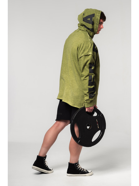 Nebbia Abgewaschener Oversized-Kapuzenpullover NO BS 371