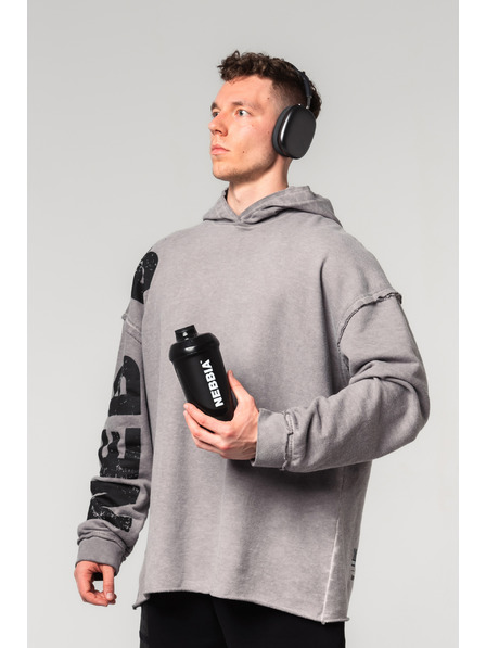 Nebbia Abgewaschener Oversized-Kapuzenpullover NO BS 371