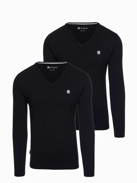 Ombre Clothing Herren Langarmset V-NECK - Mix 2er-Pack V3 Z87 Ombre Kleidung