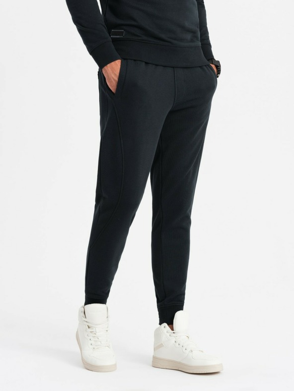 Ombre Clothing BASIC Herren Baumwoll-Hoodie BASIC schwarz Ombre Clothing