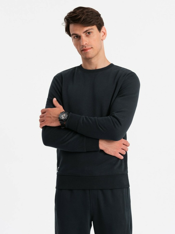 Ombre Clothing BASIC Herren Baumwoll-Hoodie BASIC schwarz Ombre Clothing