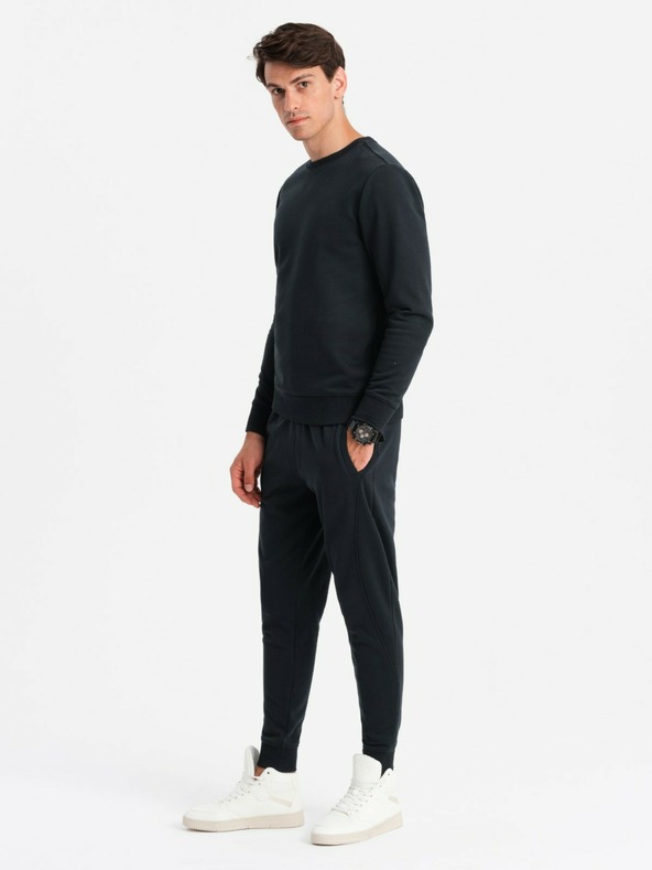 Ombre Clothing BASIC Herren Baumwoll-Hoodie BASIC schwarz Ombre Clothing