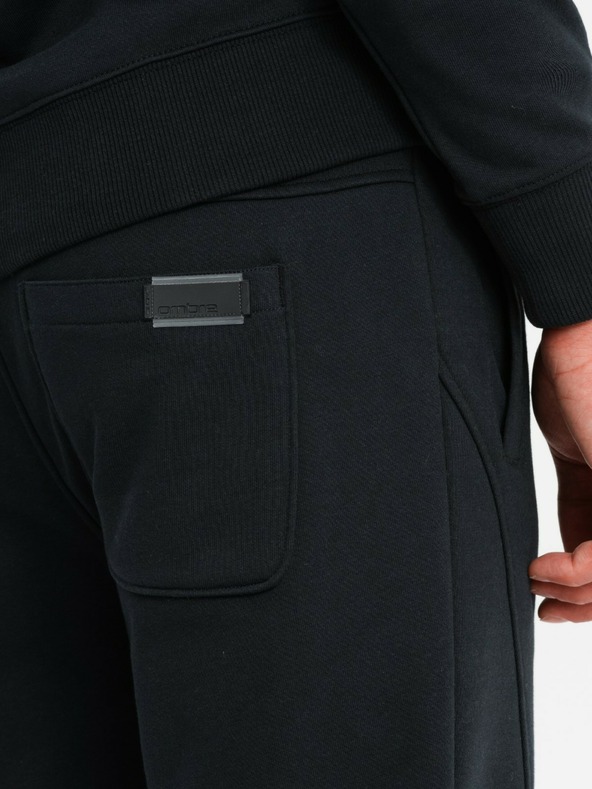 Ombre Clothing BASIC Herren Baumwoll-Hoodie BASIC schwarz Ombre Clothing