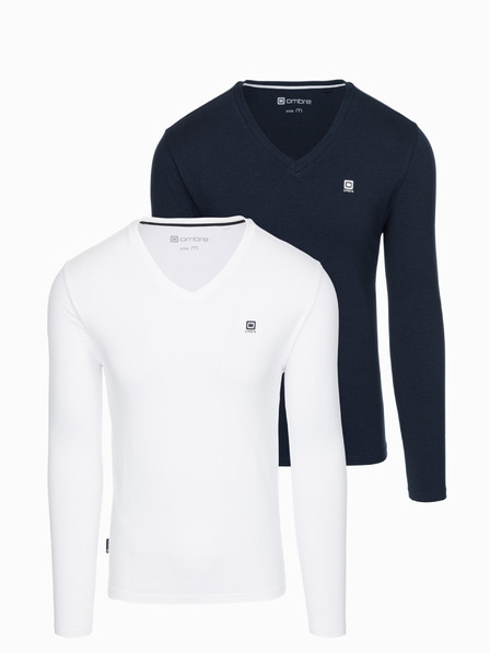 Ombre Clothing Herren-Langarm-Set V-NECK - Mix 2er-Pack V1 Z87 Ombre Kleidung