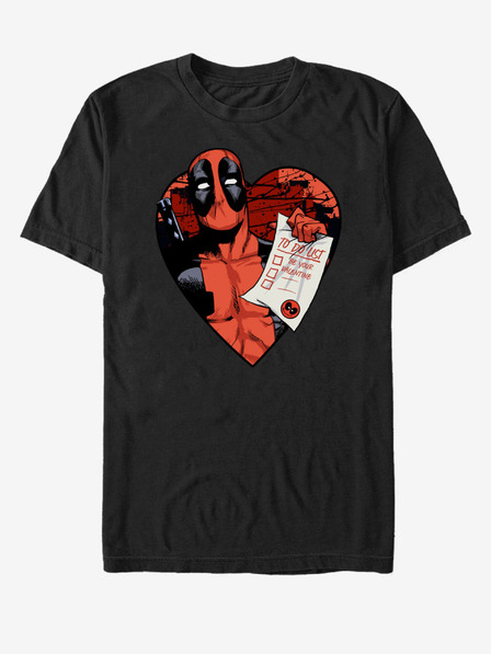 ZOOT.Fan Schwarzes Unisex Marvel Deadpool Listen-T-Shirt